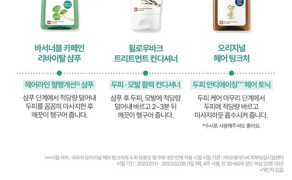[헤어라인/힘없는두피모발용] 라우쉬 바서너블 카페인 리바이탈 샴푸 200ml 한정기획 상세페이지 19